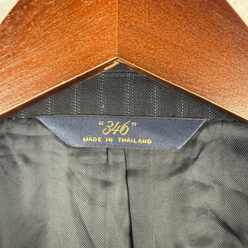 Brooks Brothers 346 Suit Jacket Mens 50R Navy Blue Pinstripe Wool Stretch Blazer